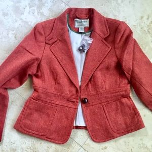 NWT L.L. Bean wool red jacket blazer P8